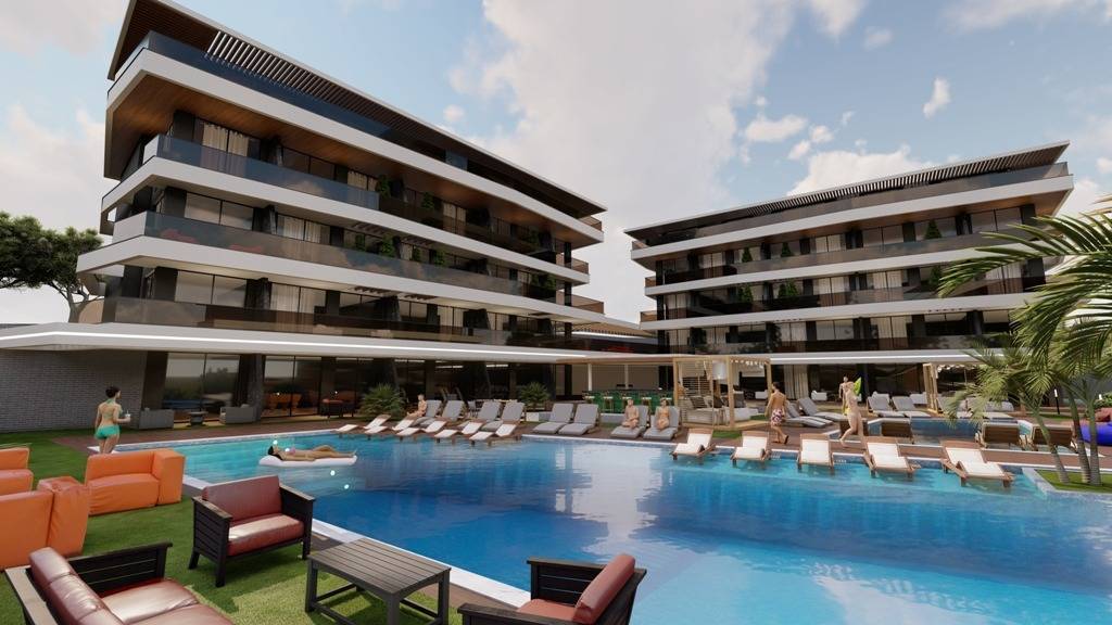 Luxury apartments under construction in a natural environment, part of Alanya - Konakli