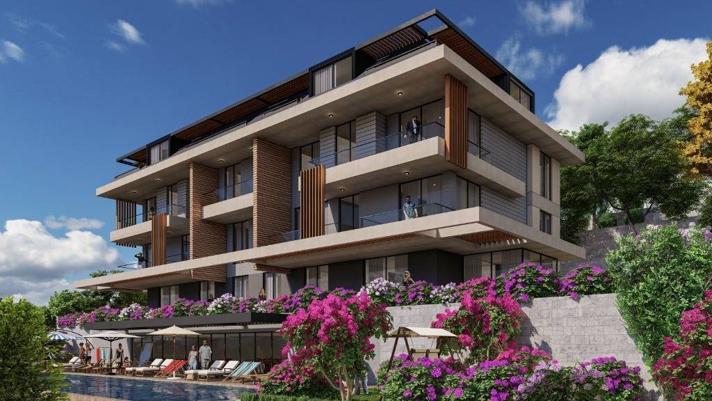 New sea view apartments under construction for sale in Alanya - Bektaş