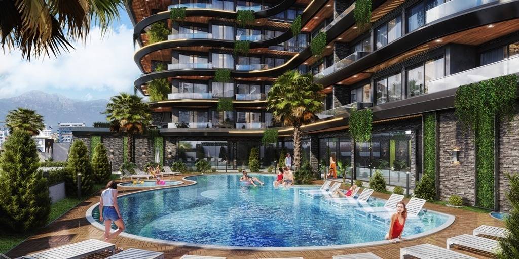 Nowe modernistyczne apartamenty zaledwie 200 m od plaży Alanya - Kestel