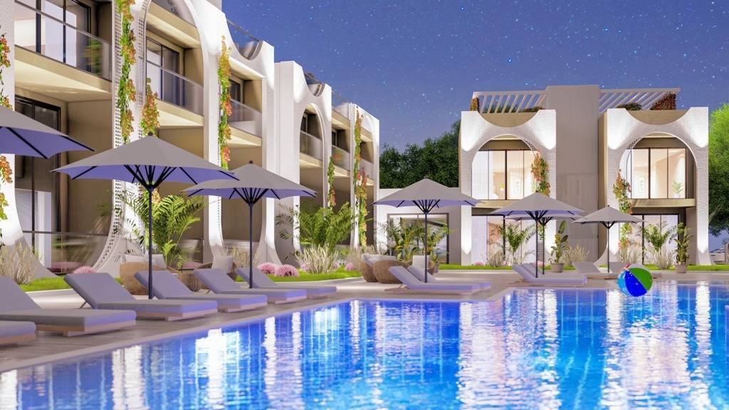 Nová výstavba apartmánů jen 250 m od pláže Girne - Bahçeli Kypr
