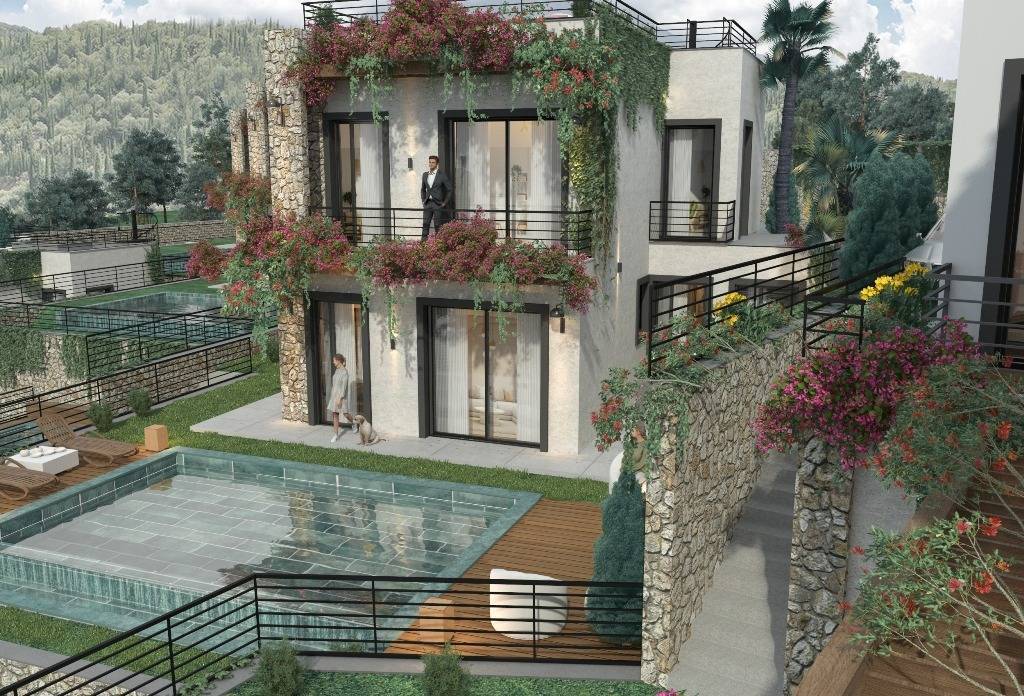 New villas under construction in a quiet location in Muğla - Bodrum